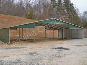 Boxed Eave Roof Style Seneca Barn with Sides Closed on Lean Too's